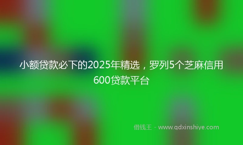小额贷款必下的2025年精选，罗列5个芝麻信用600贷款平台