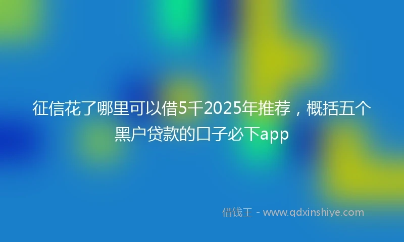 征信花了哪里可以借5千2025年推荐，概括五个黑户贷款的口子必下app