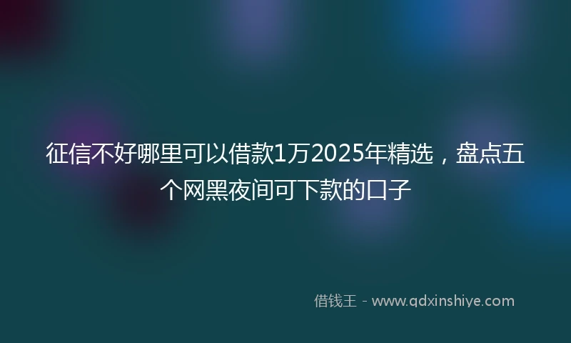征信不好哪里可以借款1万2025年精选，盘点五个网黑夜间可下款的口子