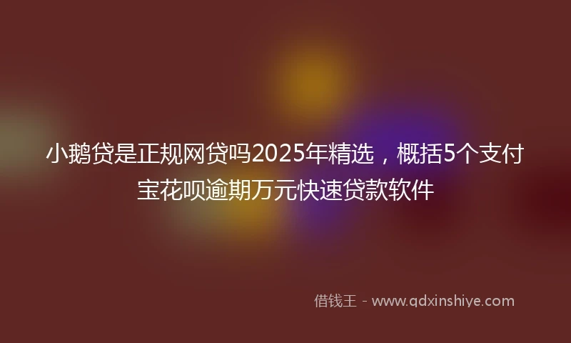 小鹅贷是正规网贷吗2025年精选，概括5个支付宝花呗逾期万元快速贷款软件