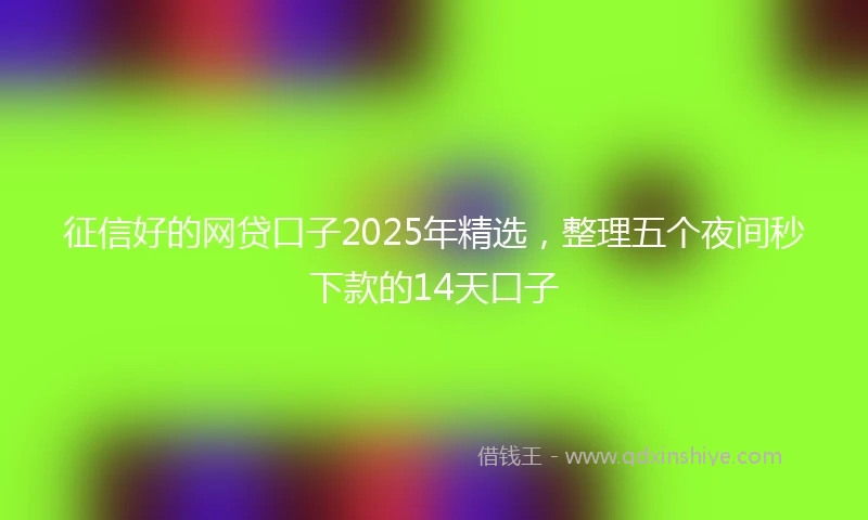 征信好的网贷口子2025年精选，整理五个夜间秒下款的14天口子