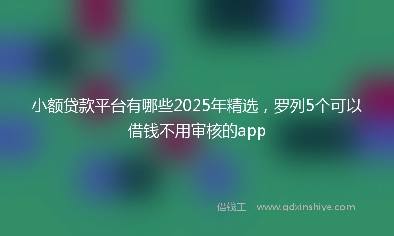 小额贷款平台有哪些2025年精选，罗列5个可以借钱不用审核的app
