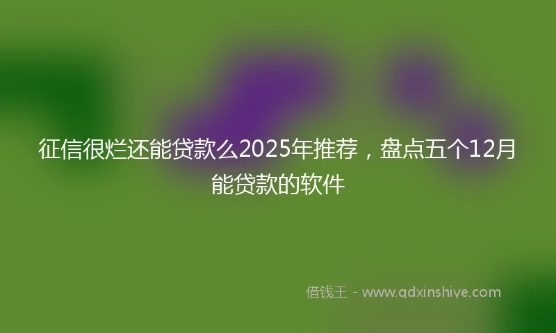 征信很烂还能贷款么2025年推荐，盘点五个12月能贷款的软件