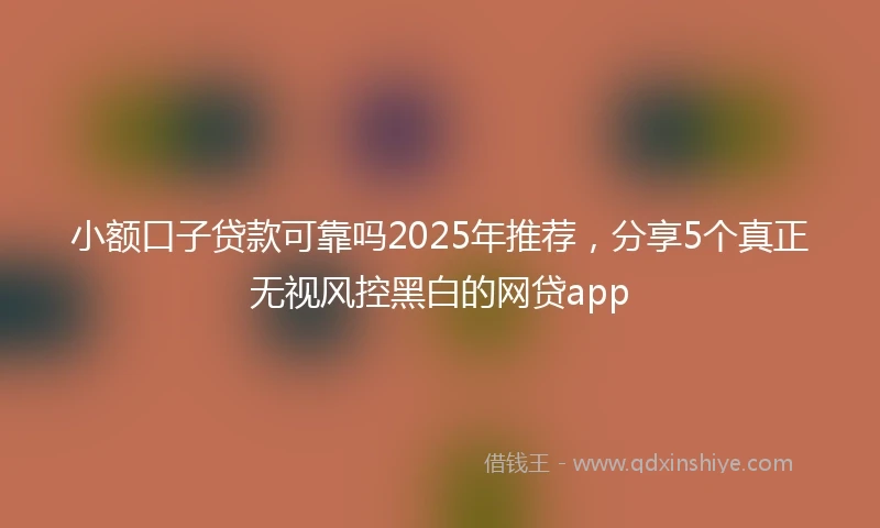 小额口子贷款可靠吗2025年推荐，分享5个真正无视风控黑白的网贷app