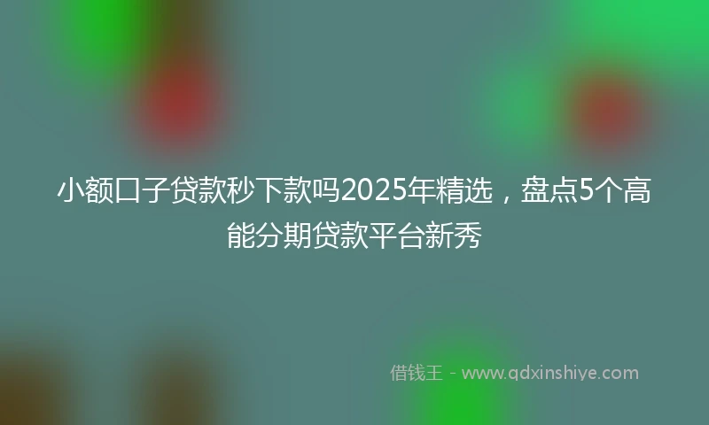小额口子贷款秒下款吗2025年精选，盘点5个高能分期贷款平台新秀