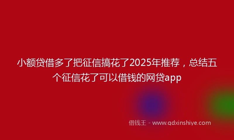 小额贷借多了把征信搞花了2025年推荐，总结五个征信花了可以借钱的网贷app