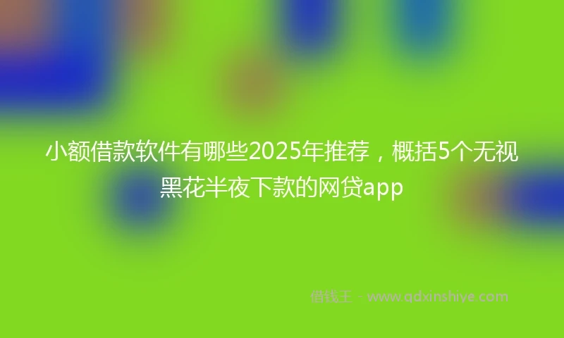 小额借款软件有哪些2025年推荐，概括5个无视黑花半夜下款的网贷app
