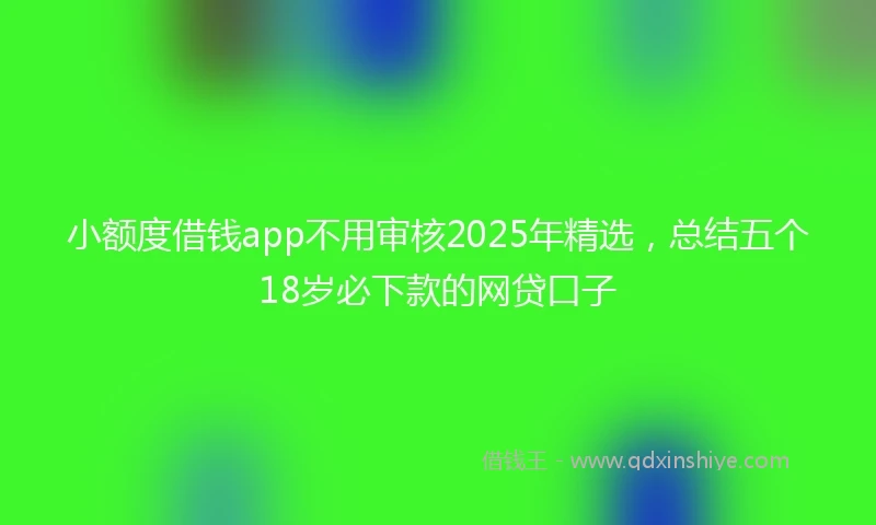 小额度借钱app不用审核2025年精选，总结五个18岁必下款的网贷口子