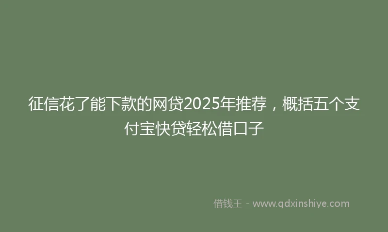 征信花了能下款的网贷2025年推荐，概括五个支付宝快贷轻松借口子