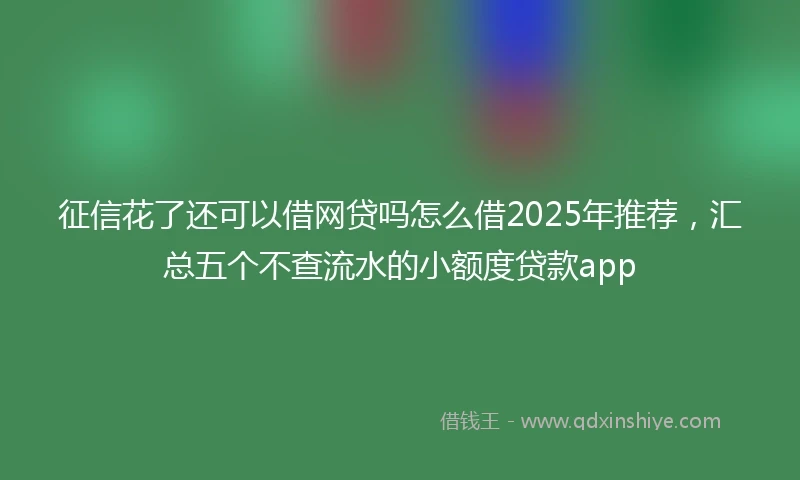 征信花了还可以借网贷吗怎么借2025年推荐，汇总五个不查流水的小额度贷款app