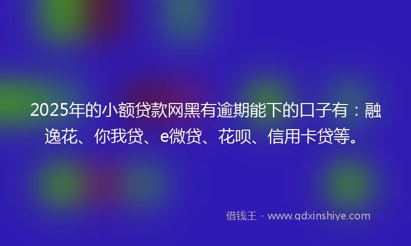 2025年的小额贷款网黑有逾期能下的口子有：融逸花、你我贷、e微贷、花呗、信用卡贷等。