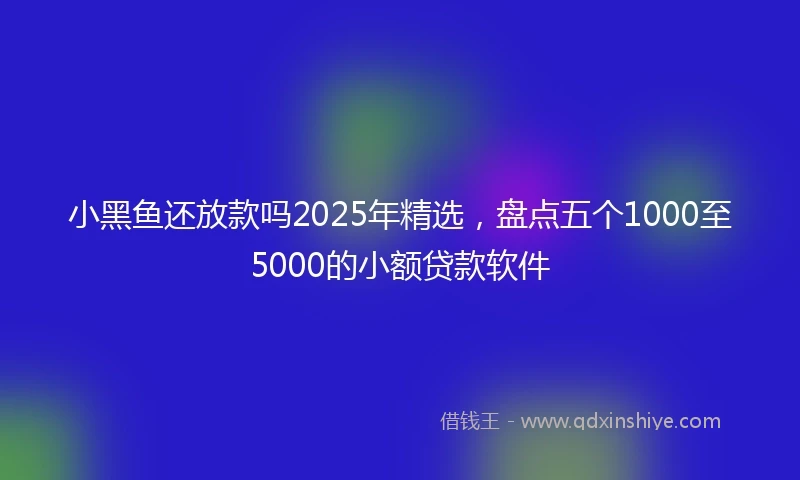 小黑鱼还放款吗2025年精选，盘点五个1000至5000的小额贷款软件