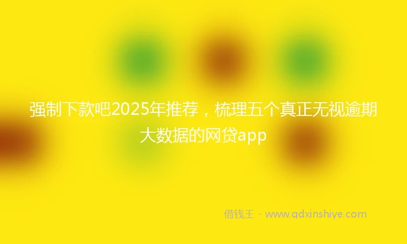强制下款吧2025年推荐，梳理五个真正无视逾期大数据的网贷app
