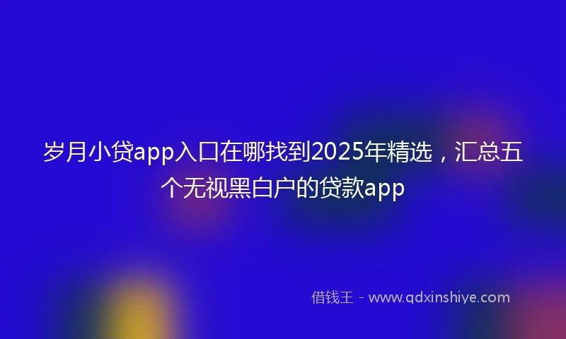 岁月小贷app入口在哪找到2025年精选，汇总五个无视黑白户的贷款app