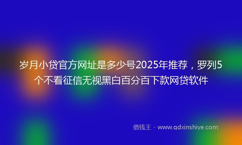 岁月小贷官方网址是多少号2025年推荐，罗列5个不看征信无视黑白百分百下款网贷软件
