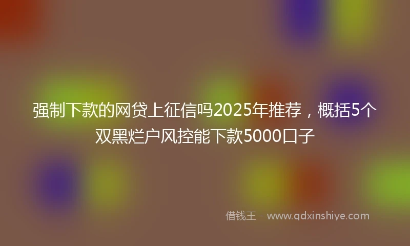强制下款的网贷上征信吗2025年推荐，概括5个双黑烂户风控能下款5000口子