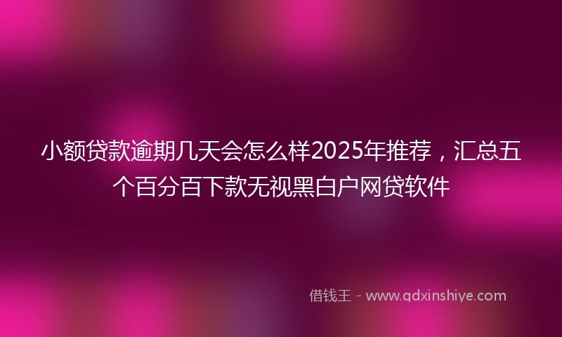 小额贷款逾期几天会怎么样2025年推荐，汇总五个百分百下款无视黑白户网贷软件
