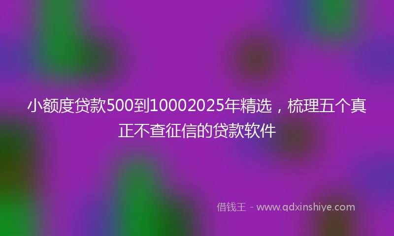 小额度贷款500到10002025年精选，梳理五个真正不查征信的贷款软件