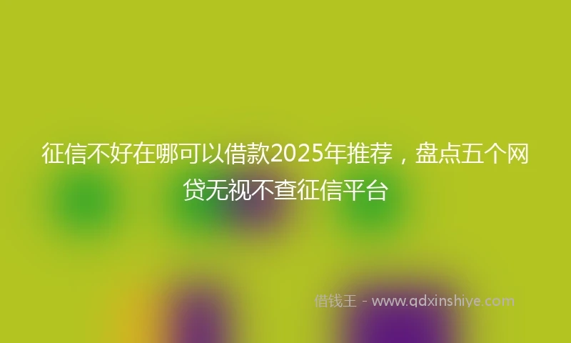 征信不好在哪可以借款2025年推荐，盘点五个网贷无视不查征信平台