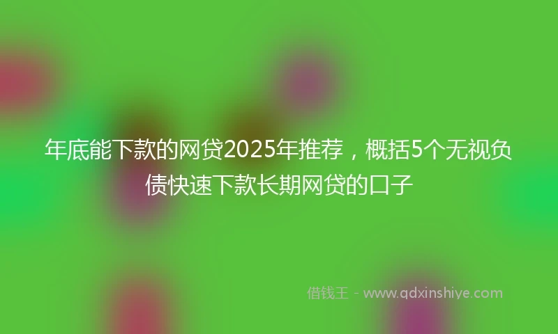年底能下款的网贷2025年推荐，概括5个无视负债快速下款长期网贷的口子
