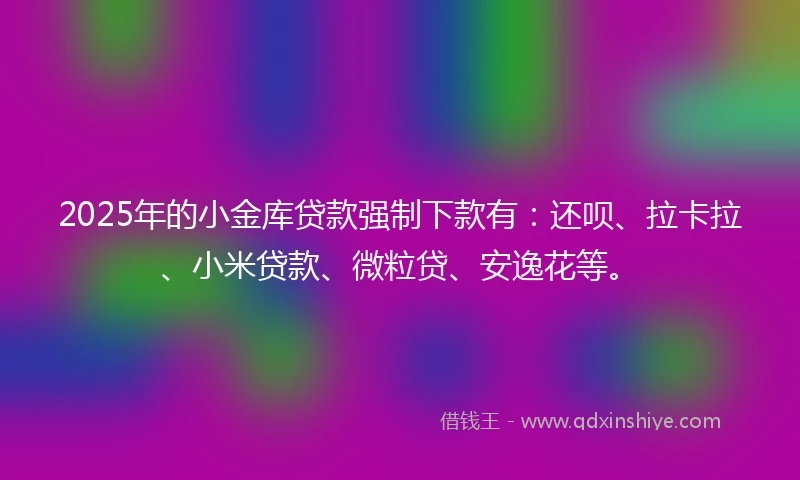 2025年的小金库贷款强制下款有：还呗、拉卡拉、小米贷款、微粒贷、安逸花等。