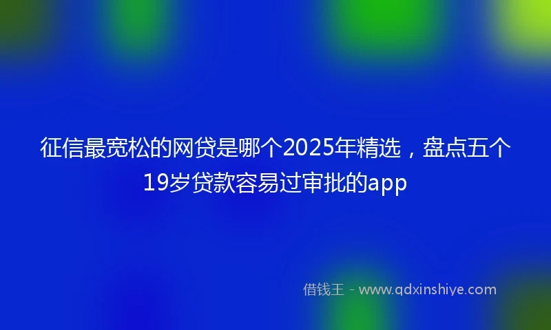 征信最宽松的网贷是哪个2025年精选，盘点五个19岁贷款容易过审批的app