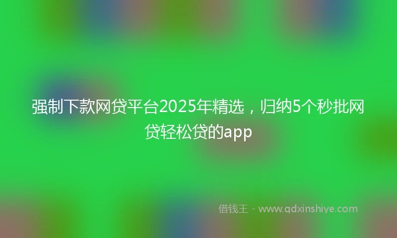 强制下款网贷平台2025年精选，归纳5个秒批网贷轻松贷的app
