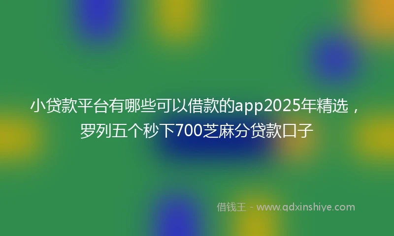 小贷款平台有哪些可以借款的app2025年精选，罗列五个秒下700芝麻分贷款口子