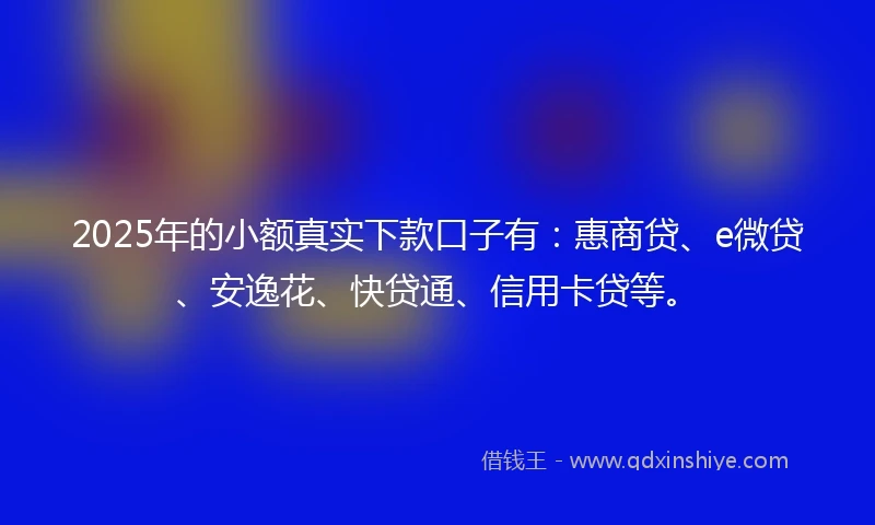 2025年的小额真实下款口子有：惠商贷、e微贷、安逸花、快贷通、信用卡贷等。