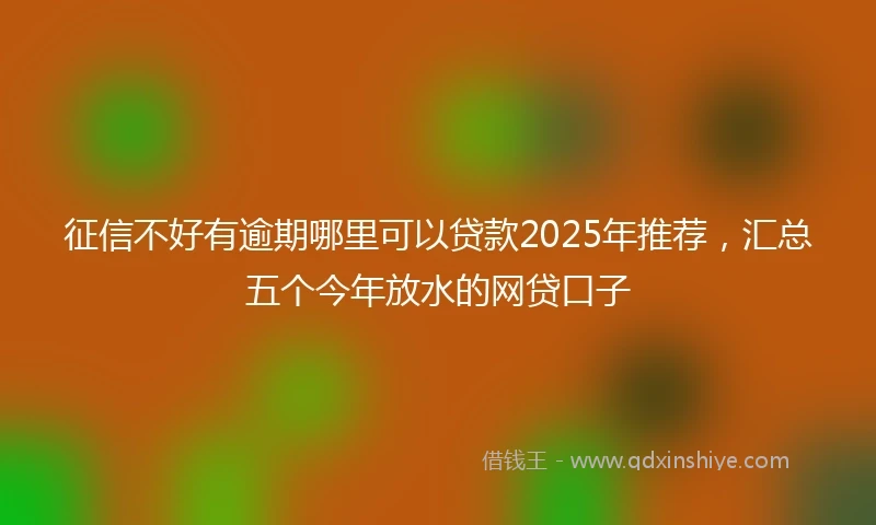征信不好有逾期哪里可以贷款2025年推荐，汇总五个今年放水的网贷口子