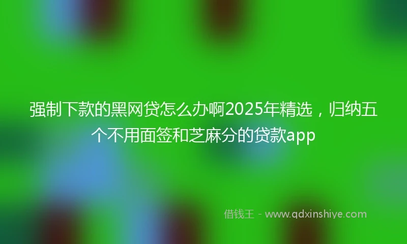 强制下款的黑网贷怎么办啊2025年精选，归纳五个不用面签和芝麻分的贷款app