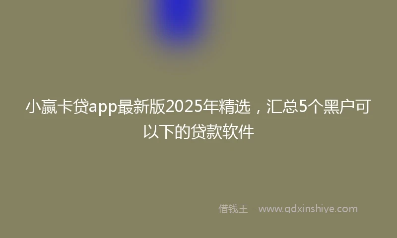 小赢卡贷app最新版2025年精选，汇总5个黑户可以下的贷款软件