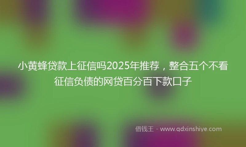 小黄蜂贷款上征信吗2025年推荐，整合五个不看征信负债的网贷百分百下款口子