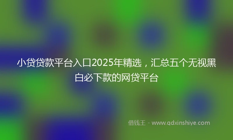小贷贷款平台入口2025年精选，汇总五个无视黑白必下款的网贷平台