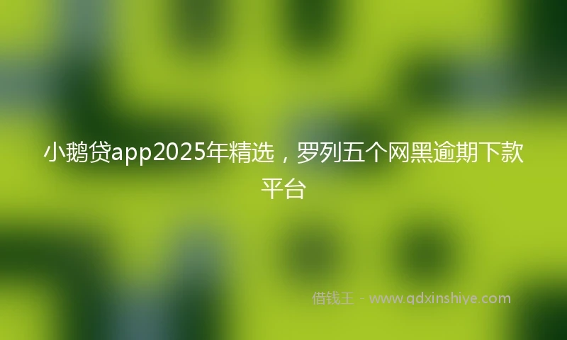 小鹅贷app2025年精选，罗列五个网黑逾期下款平台