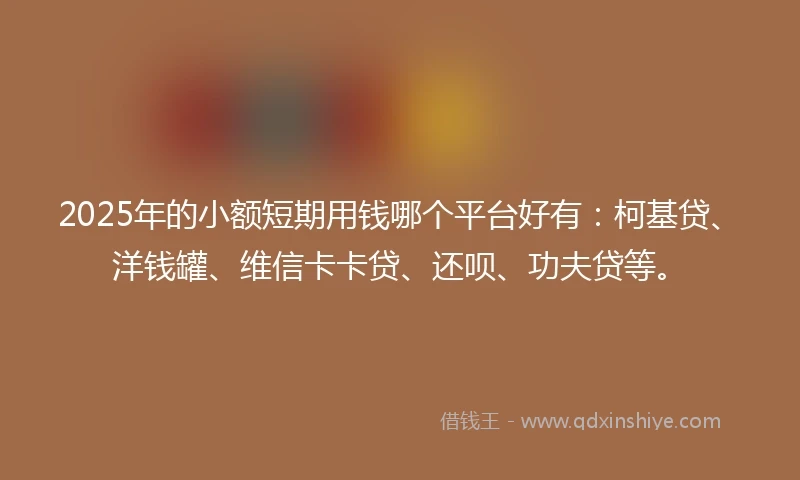 2025年的小额短期用钱哪个平台好有：柯基贷、洋钱罐、维信卡卡贷、还呗、功夫贷等。