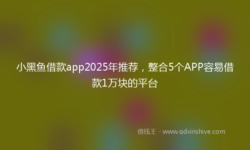 小黑鱼借款app2025年推荐，整合5个APP容易借款1万块的平台