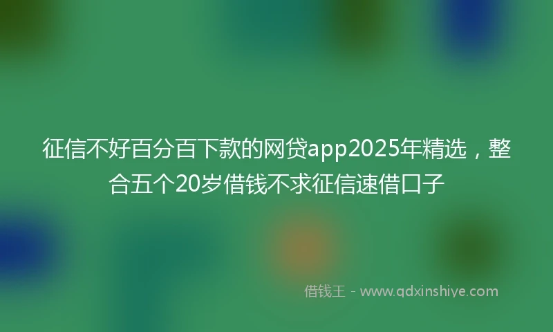 征信不好百分百下款的网贷app2025年精选,整合五个20岁借钱不求征信速借口子