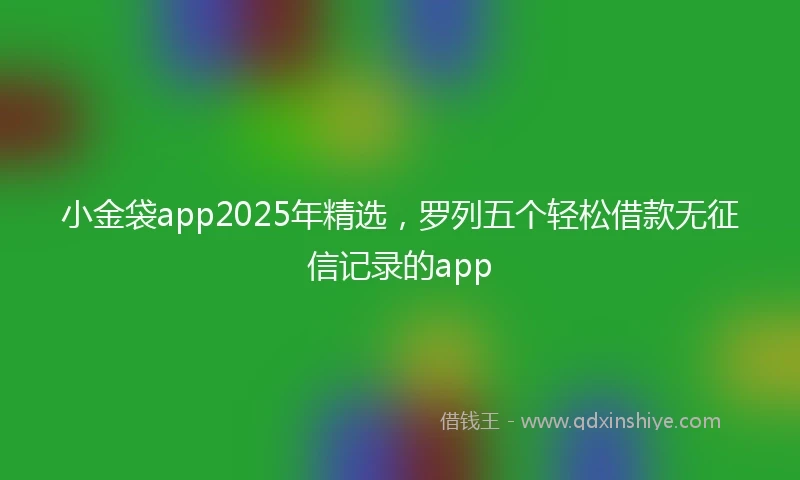 小金袋app2025年精选，罗列五个轻松借款无征信记录的app