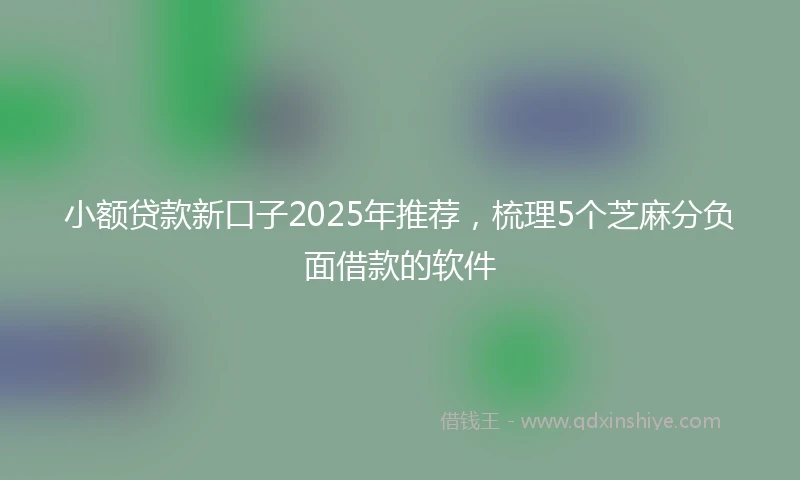 小额贷款新口子2025年推荐，梳理5个芝麻分负面借款的软件