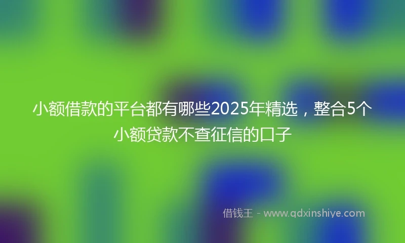 小额借款的平台都有哪些2025年精选，整合5个小额贷款不查征信的口子