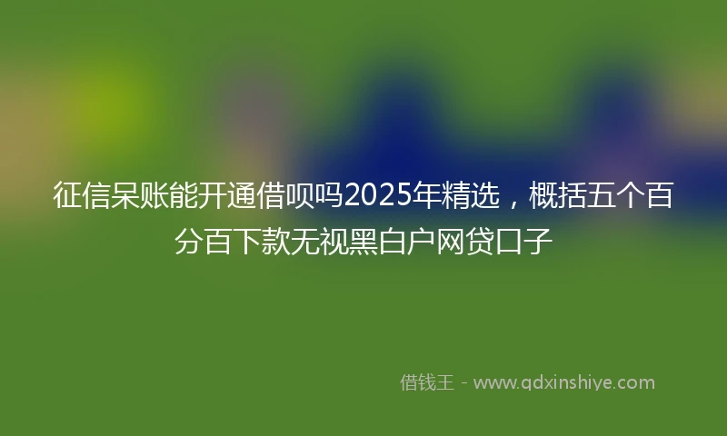 征信呆账能开通借呗吗2025年精选，概括五个百分百下款无视黑白户网贷口子