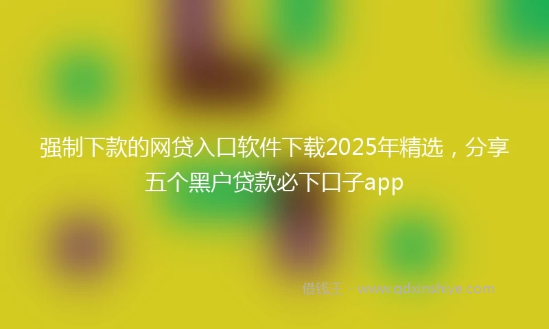 强制下款的网贷入口软件下载2025年精选，分享五个黑户贷款必下口子app