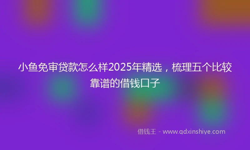 小鱼免审贷款怎么样2025年精选，梳理五个比较靠谱的借钱口子