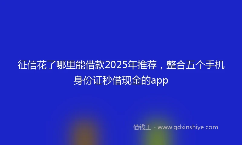 征信花了哪里能借款2025年推荐，整合五个手机身份证秒借现金的app