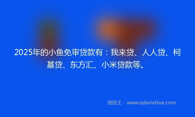 2025年的小鱼免审贷款有：我来贷、人人贷、柯基贷、东方汇、小米贷款等。
