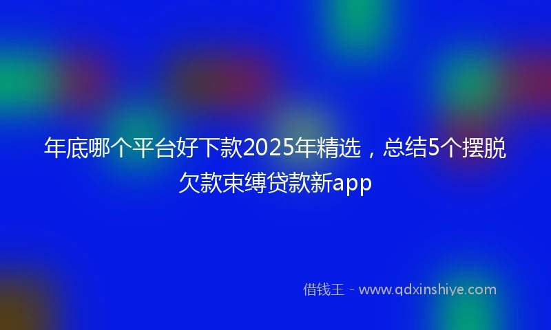 年底哪个平台好下款2025年精选，总结5个摆脱欠款束缚贷款新app
