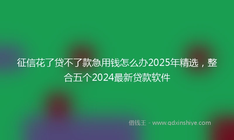 征信花了贷不了款急用钱怎么办2025年精选，整合五个2024最新贷款软件
