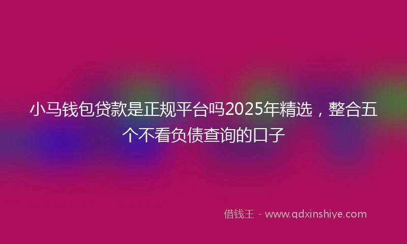 小马钱包贷款是正规平台吗2025年精选，整合五个不看负债查询的口子