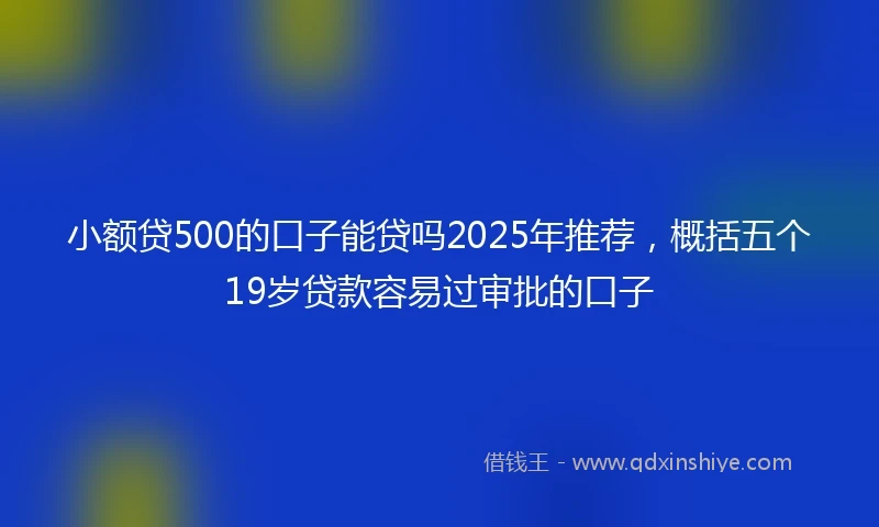 小额贷500的口子能贷吗2025年推荐，概括五个19岁贷款容易过审批的口子